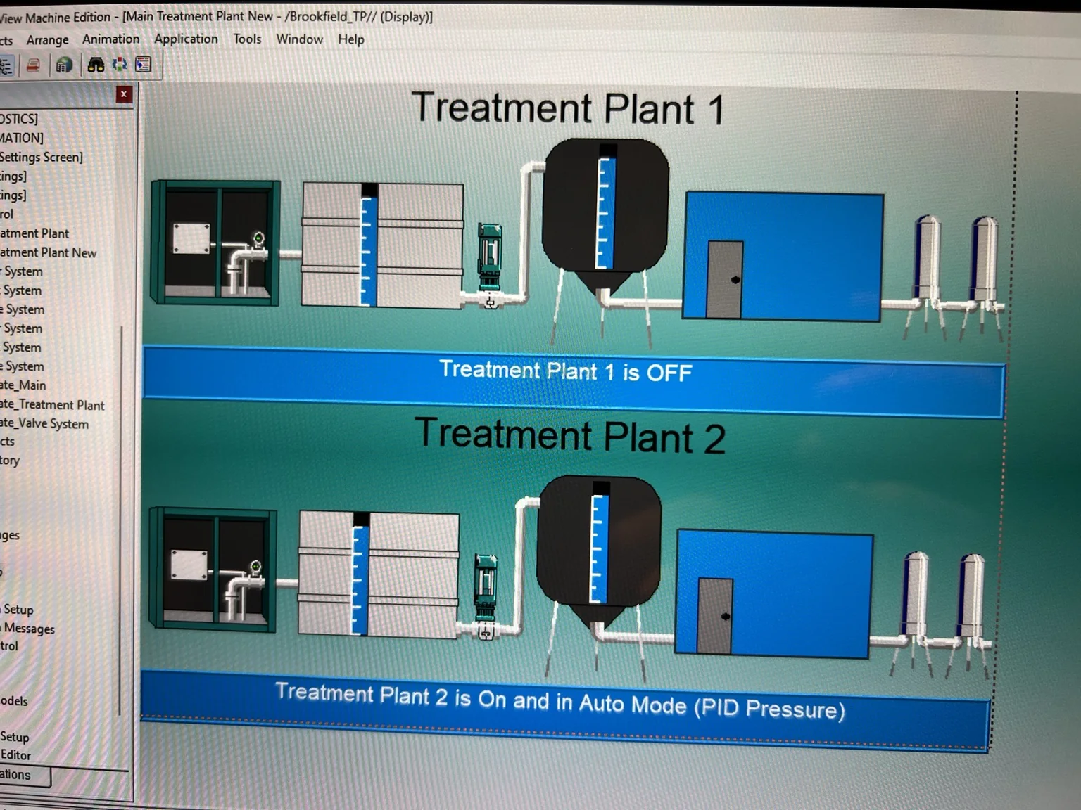 Custom industrial HMI visualization for process control