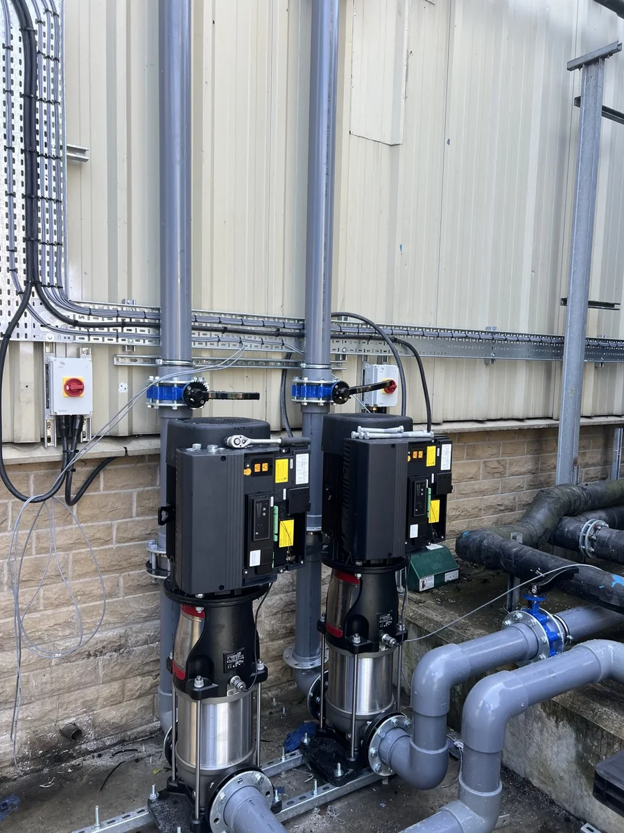 Industrial process pumps and piping installation